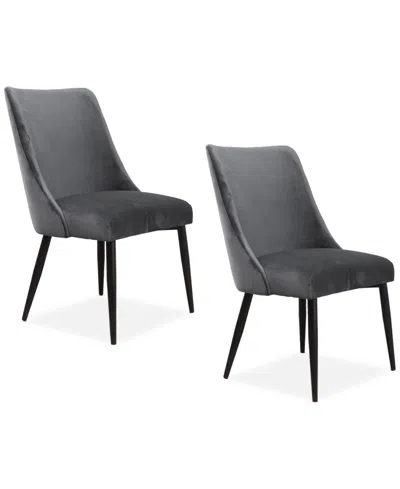 Macy's Nerton 2 Pc. Side Chair Set In Black,white