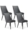 Macy's Nerton 4 Pc. Side Chair Set In Black,white