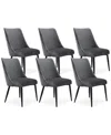 Macy's Nerton 6 Pc. Side Chair Set In Black,white