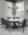 Macy's Nerton 7 Pc. Dining Set (52" Round Table & 6 Chairs), Created For  In White