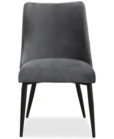 Macy's Nerton Velvet Side Chair In Grey
