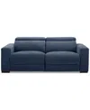 Macy's Nevio 2-pc. Fabric Power Headrest Sectional With 2 Power Motion Chairs In Midnight