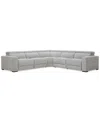 Macy's Nevio 5-pc. Fabric Power Headrest Sectional With 2 Power Motion Chairs