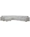 Macy's Nevio 6-pc. Fabric Power Headrest Sectional With 1 Power Motion Chair