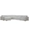 Macy's Nevio 6-pc. Fabric Power Headrest Sectional With 2 Power Motion Chairs