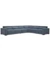 Macy's Nevio 6-pc. Fabric Power Headrest Sectional With 3 Power Motion Chairs