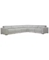 Macy's Nevio 6-pc. Fabric Power Headrest Sectional With 3 Power Motion Chairs
