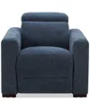 Macy's Nevio Fabric Power Headrest Power Recliner Chair In Midnight