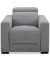 Macy's Nevio Fabric Power Headrest Power Recliner Chair In Mineral