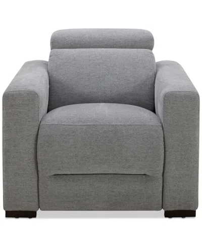Macy's Nevio Fabric Power Headrest Power Recliner Chair In Mineral