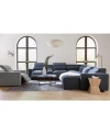 Macy's Nevio Fabric Power Headrest Sectional Collection Created For Macys In Midnight