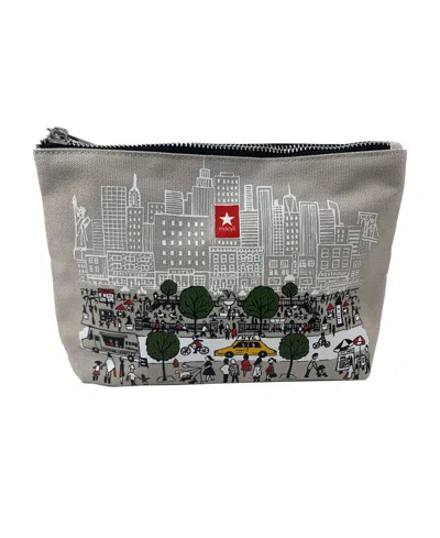 Macy's New York City Canvas Cosmetic Bag, Created For  In Gray