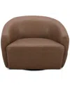 Macy's Nicolls Leather Swivel Chair, Created For  In Saddle