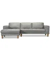 Macy's Niebee 2-pc. Leather Sectional, Created For  In Thunder