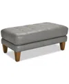 Macy's Niebee 47" Leather Cocktail Ottoman, Created For  In Thunder