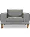 Macy's Niebee 52" Leather Chair, Created For  In Thunder