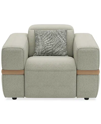 Macy's Nierling Fabric Power Motion Recliner With Power Headrest, Exclusively At  In Green