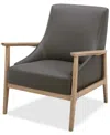 Macy's Nierling Leather Accent Chair, Exclusively At  In Gray