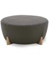Macy's Nierling Leather Ottoman, Exclusively At  In Gray