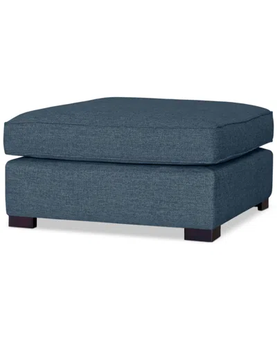 Macy's Nightford 38" Fabric Bumper Ottoman, Created For  In Blue
