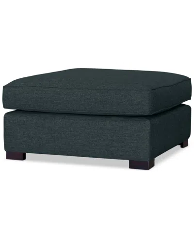 Macy's Nightford 38" Fabric Bumper Ottoman, Created For  In Black