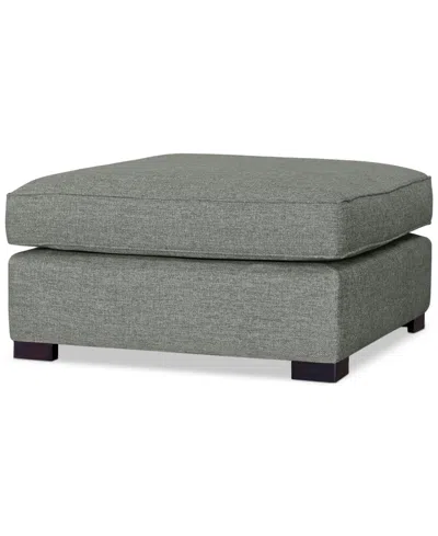 Macy's Nightford 38" Fabric Bumper Ottoman, Created For  In Maxwell Steel