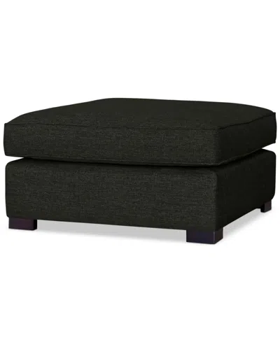 Macy's Nightford 38" Fabric Bumper Ottoman, Created For  In Maxwell Charcoal
