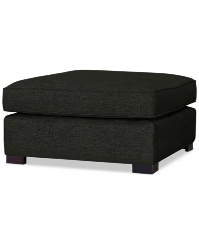 Macy's Nightford 38" Fabric Bumper Ottoman, Created For  In Black