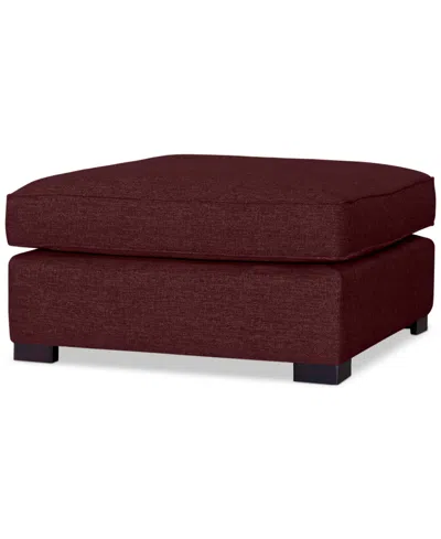 Macy's Nightford 38" Fabric Bumper Ottoman, Created For  In Burgundy