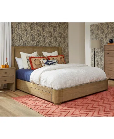 Macy's Nordic 3 Pc. King Panel Storage Set (bed, Chest & Nightstand) In Brown