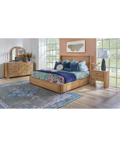 Macy's Nordic 3 Pc. King Panel Storage Set (bed, Dresser & Nightstand) In Brown