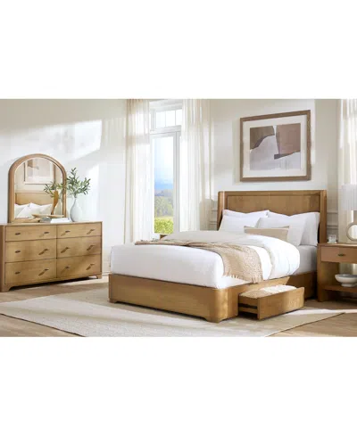 Macy's Nordic 3 Pc. King Panel Storage Set (bed, Dresser & Open Nightstand) In Brown