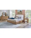 Macy's Nordic 3 Pc. King Upholstered Set (bed, Dresser & Open Nightstand) In Brown