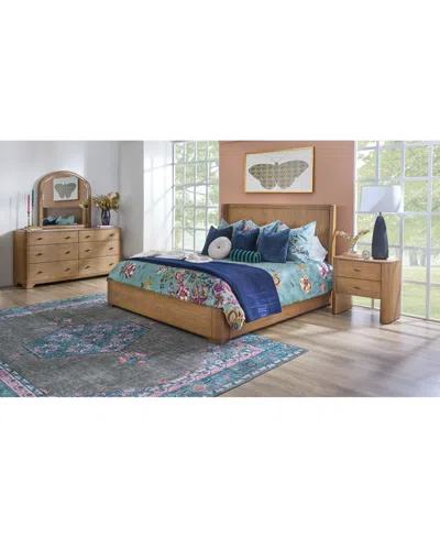 MACY'S NORDIC 3 PC. QUEEN PANEL SET (BED, DRESSER & NIGHTSTAND)