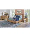 Macy's Nordic 3 Pc. Queen Panel Storage Set (bed, Dresser & Open Nightstand) In Brown
