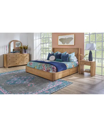 Macy's Nordic 3 Pc. Queen Panel Storage Set (bed, Dresser & Open Nightstand) In Brown