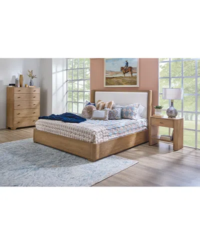 Macy's Nordic 3 Pc. Queen Upholstered Set (bed, Chest & Open Nightstand) In Brown