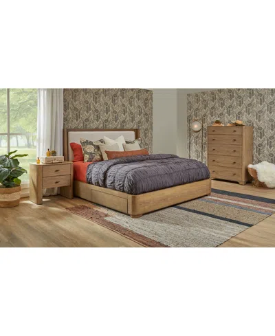 MACY'S NORDIC 3 PC. QUEEN UPHOLSTERED STORAGE SET (BED, CHEST & NIGHTSTAND)