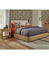 Macy's Nordic 3 Pc. Queen Upholstered Storage Set (bed, Dresser & Open Nightstand) In Brown