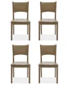 Macy's Nordic 4-pc Side Chair Set In Brown