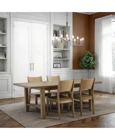 Macy's Nordic 5-pc Dining Set (table + 4 Side Chairs) In Transparent
