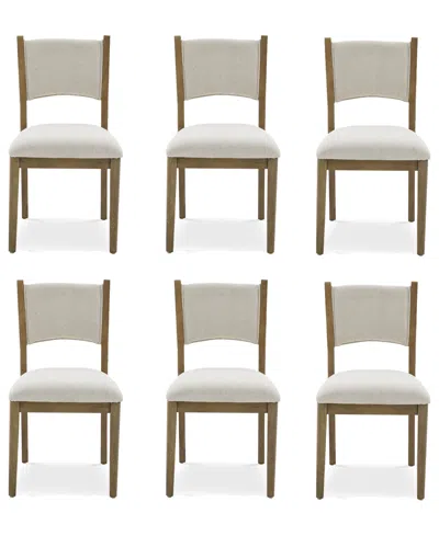 Macy's Nordic 6-pc Upholstered Dining Chair Set In Transparent
