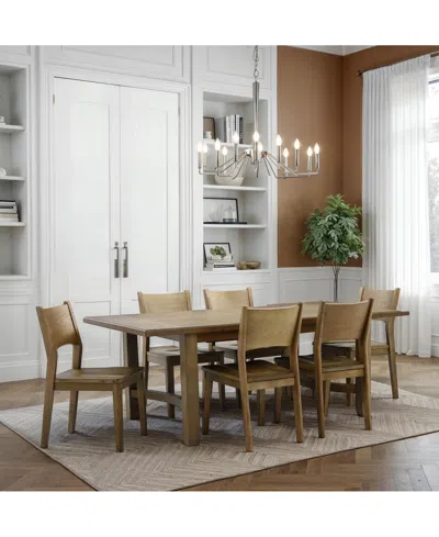 Macy's Nordic 7-pc Dining Set (table + 6 Side Chairs) In Transparent