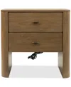 Macy's Nordic Nightstand In Brown
