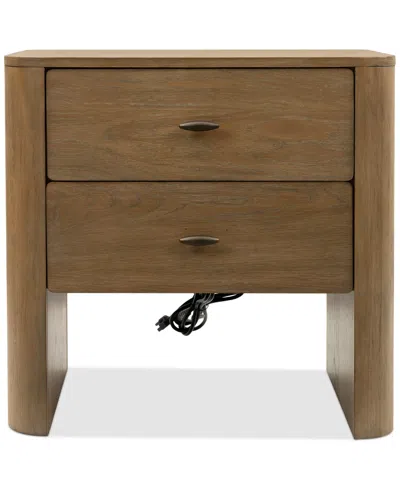Macy's Nordic Nightstand In Brown