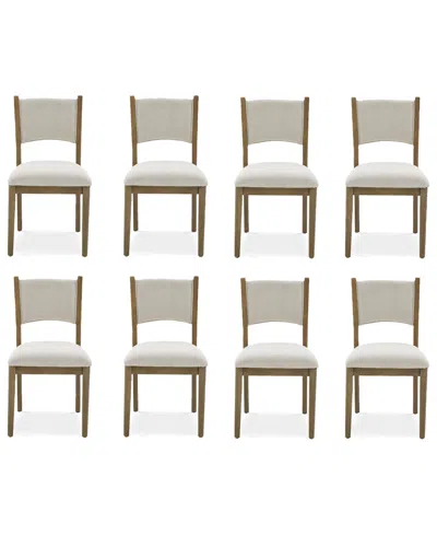 Macy's Nordic Upholstered Dining Chair, Set Of 8 In Transparent
