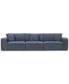 Macy's Nycolle 3-pc. Modular Fabric Sectional, Created For  In Midnight