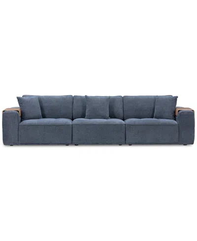 Macy's Nycolle 3-pc. Modular Fabric Sectional, Created For  In Midnight