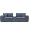 Macy's Nycolle 3-pc. Modular Fabric Sofa With Console, Created For  In Midnight