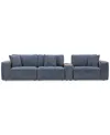 Macy's Nycolle 4-pc. Modular Fabric Sectional With Console, Created For  In Midnight